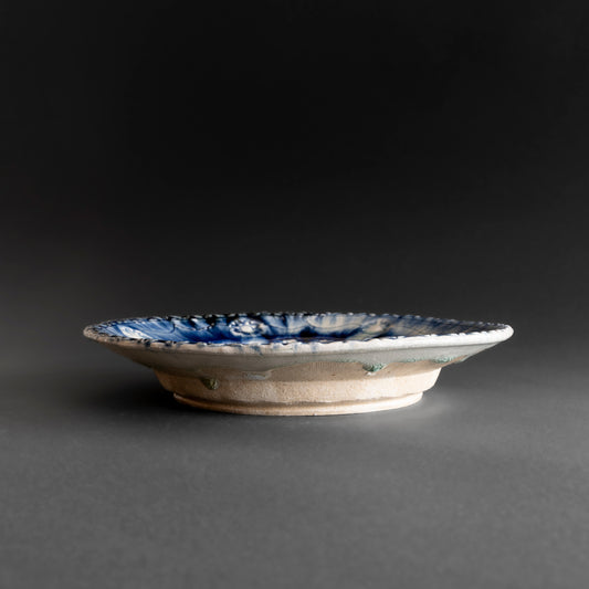Ash Glaze & Zaffer Imprint Plate (24cm)