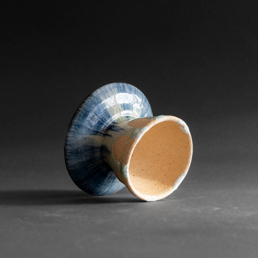 Ash Glaze & Zaffer Footed Plate