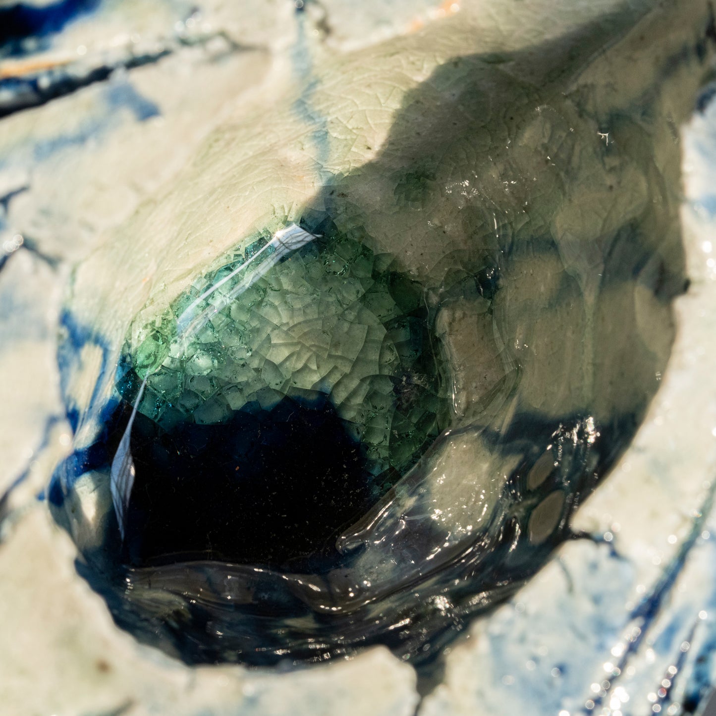 Ash Glaze & Zaffer Pitcher (M)