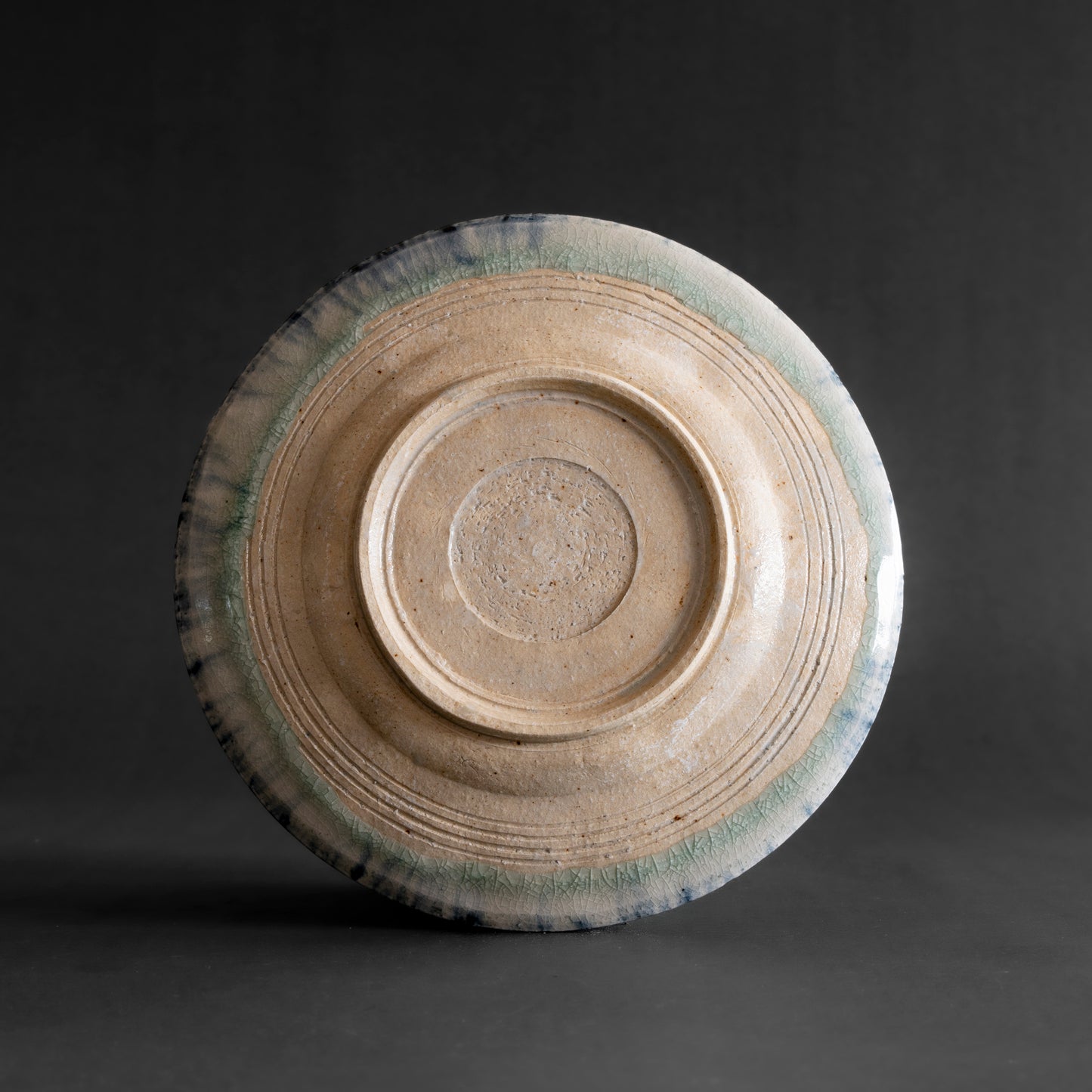 Ash Glaze & Zaffer Imprint Plate (18cm)