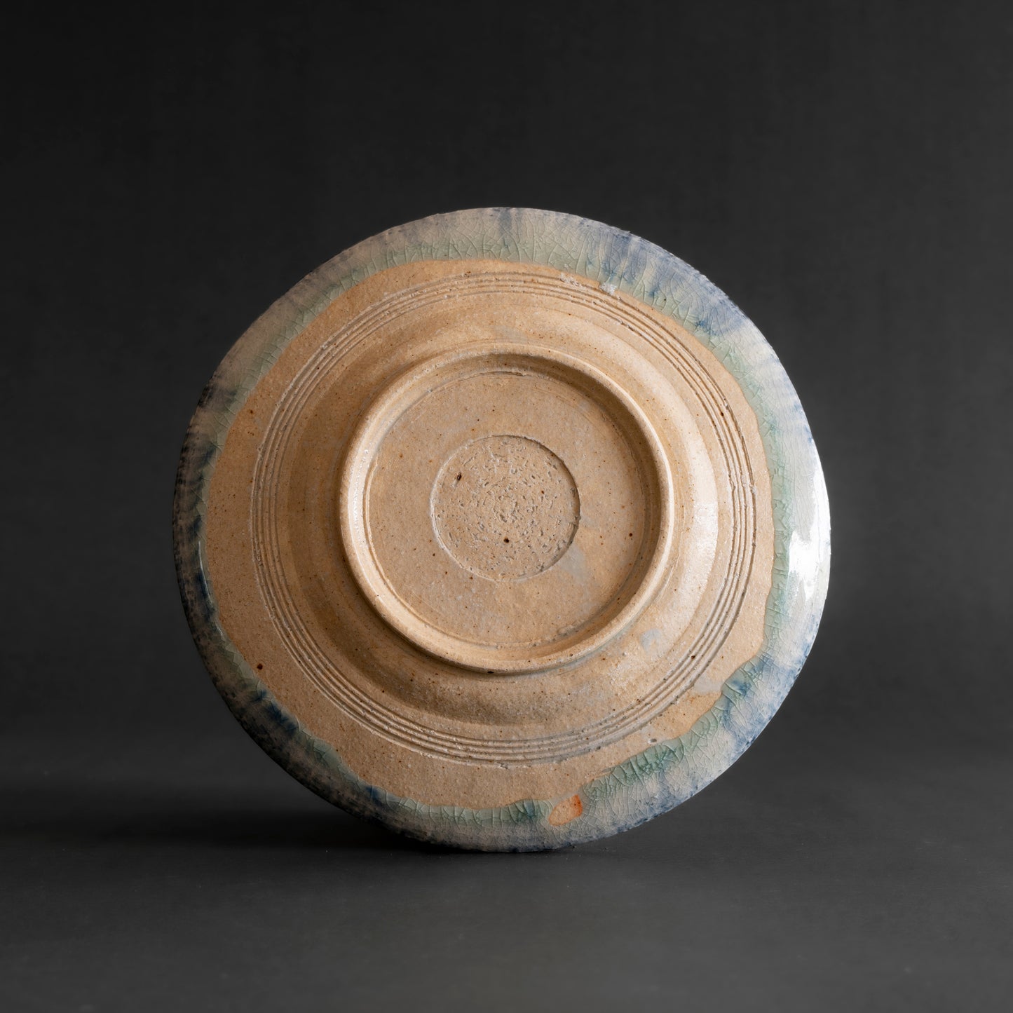 Ash Glaze & Zaffer Imprint Plate (18cm)