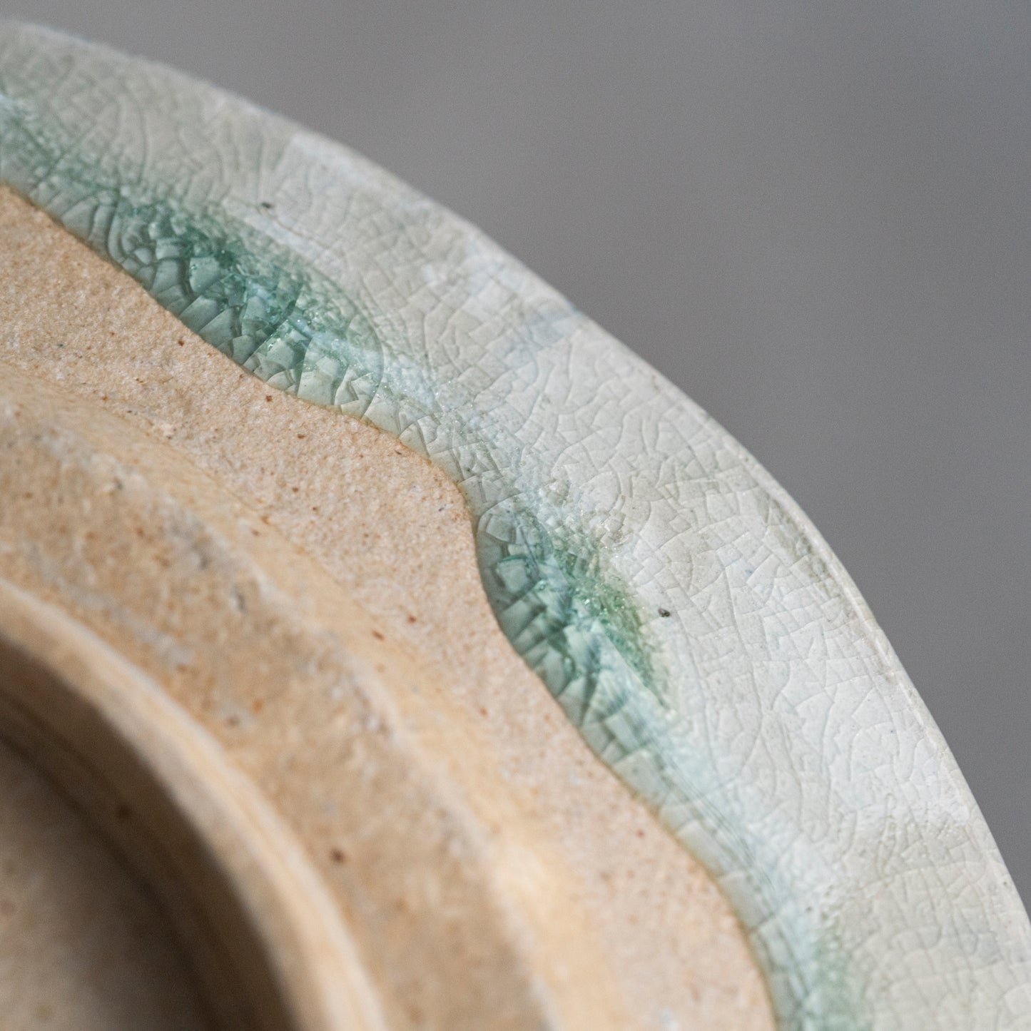 Ash Glaze & Zaffer Imprint Plate (22cm)