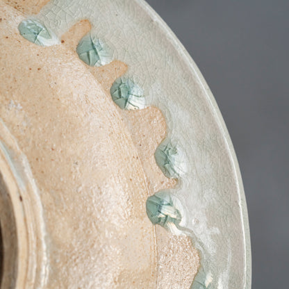 Ash Glaze & Zaffer Imprint Plate (24cm)