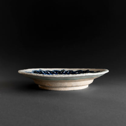 Ash Glaze & Zaffer Imprint Plate (24cm)