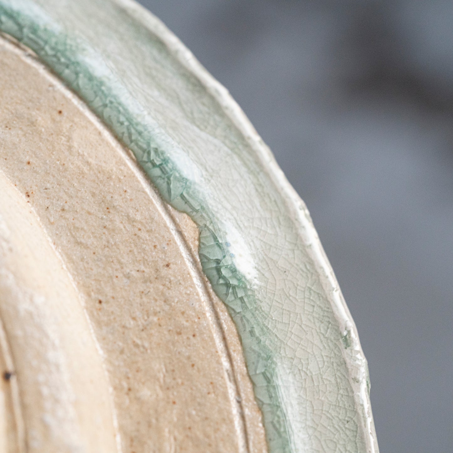 Ash Glaze & Zaffer Imprint Plate (24cm)