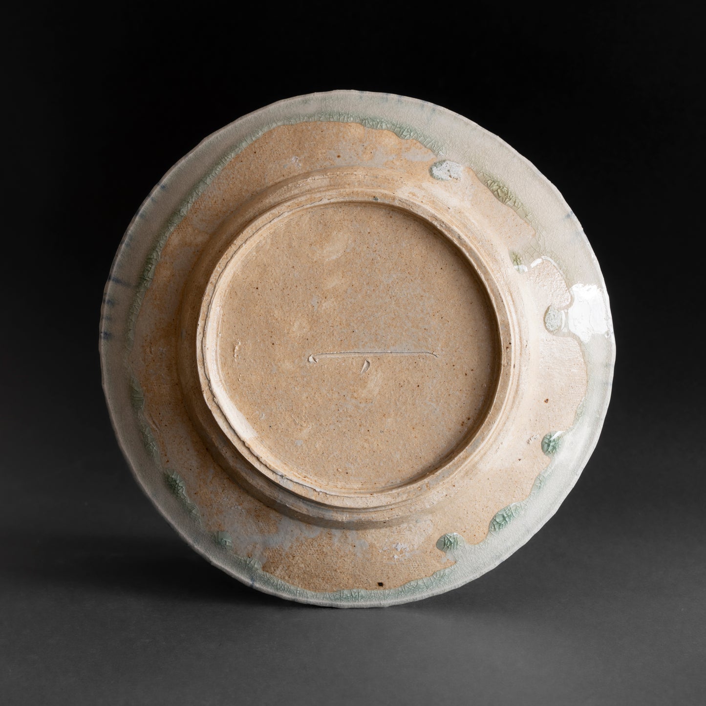 Ash Glaze & Zaffer Imprint Plate (24cm)