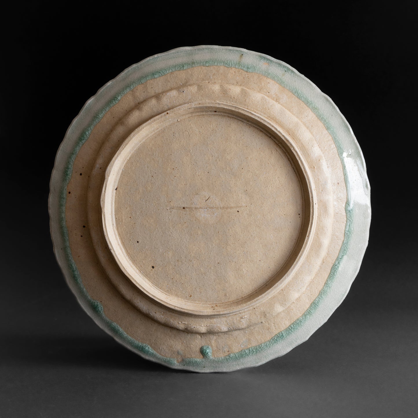 Ash Glaze & Zaffer Imprint Plate (28cm)