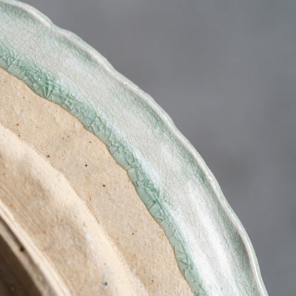 Ash Glaze & Zaffer Imprint Plate (28cm)