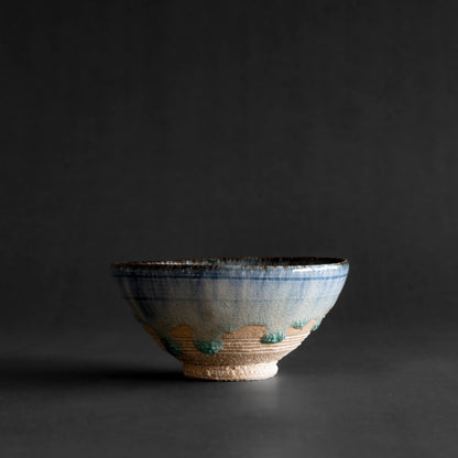 Ash Glaze & Zaffer Imprint Bowl