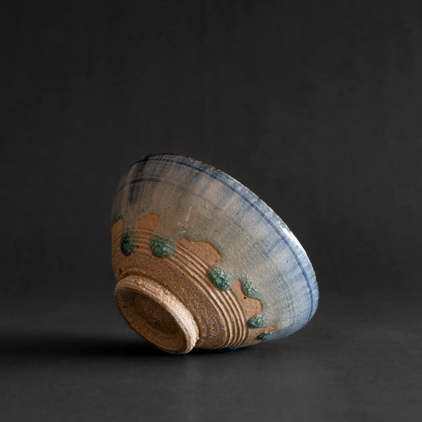Ash Glaze & Zaffer Imprint Bowl