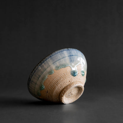 Ash Glaze & Zaffer Imprint Bowl