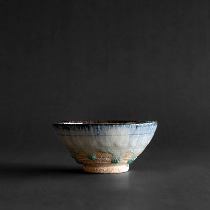 Ash Glaze & Zaffer Imprint Bowl