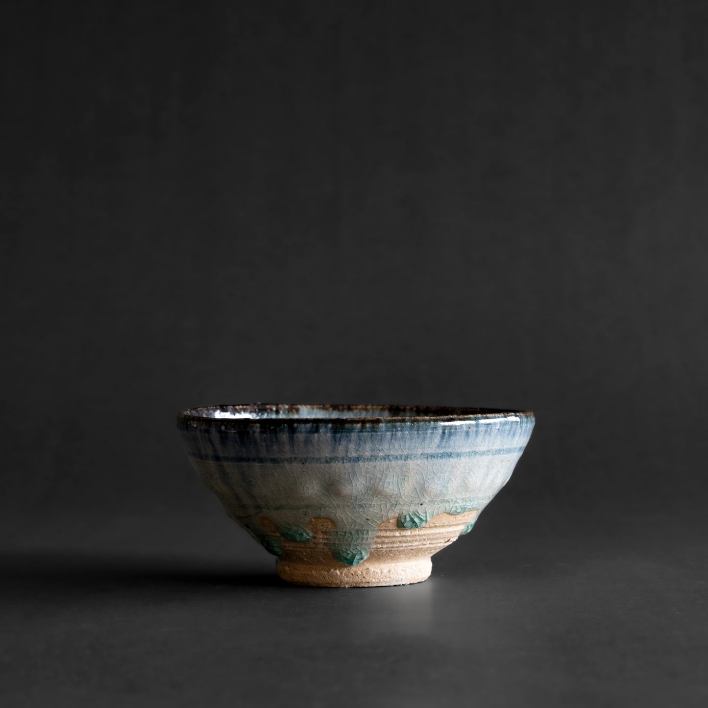 Ash Glaze & Zaffer Imprint Bowl
