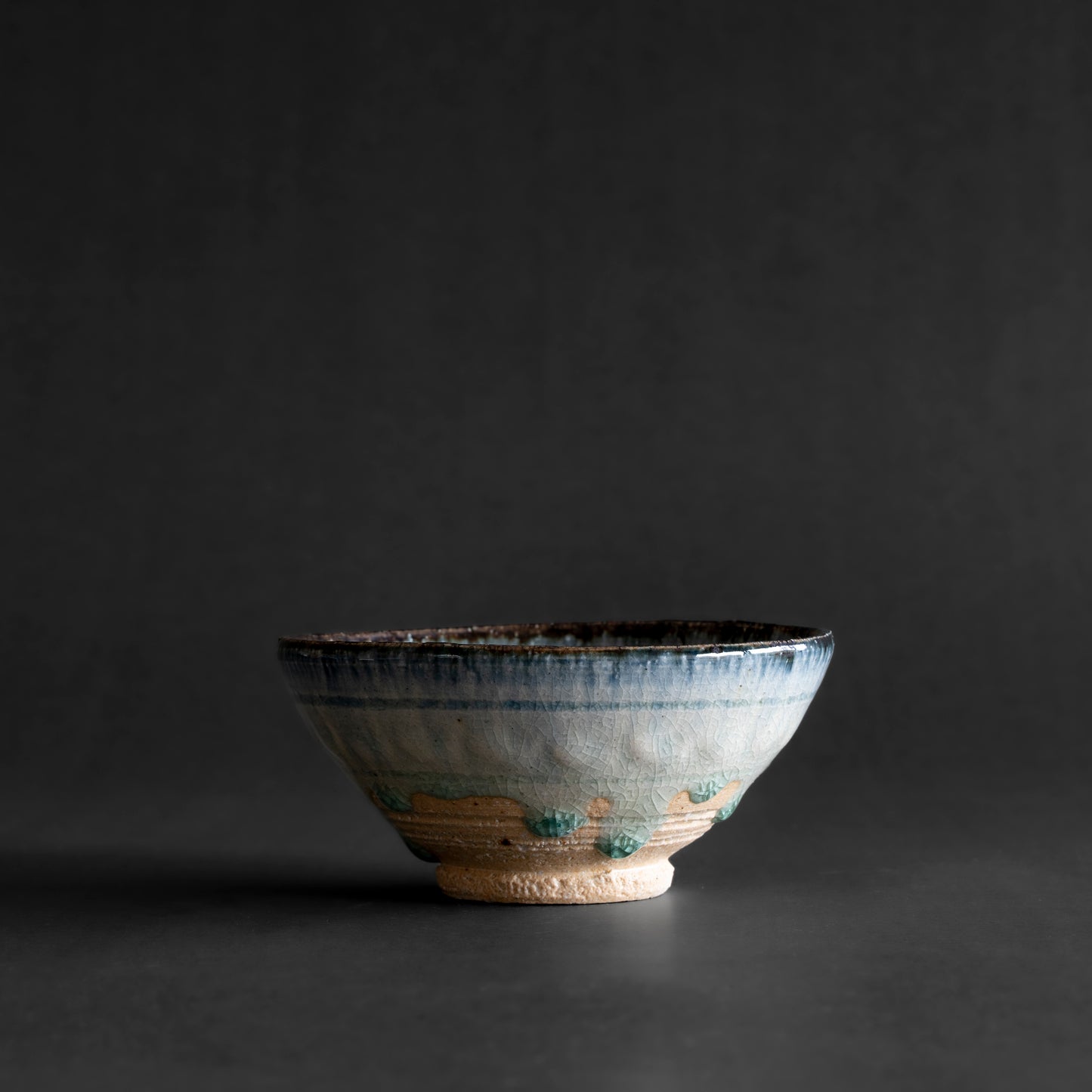 Ash Glaze & Zaffer Imprint Bowl