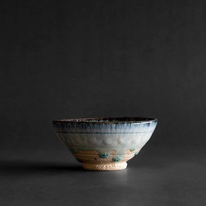 Ash Glaze & Zaffer Imprint Bowl