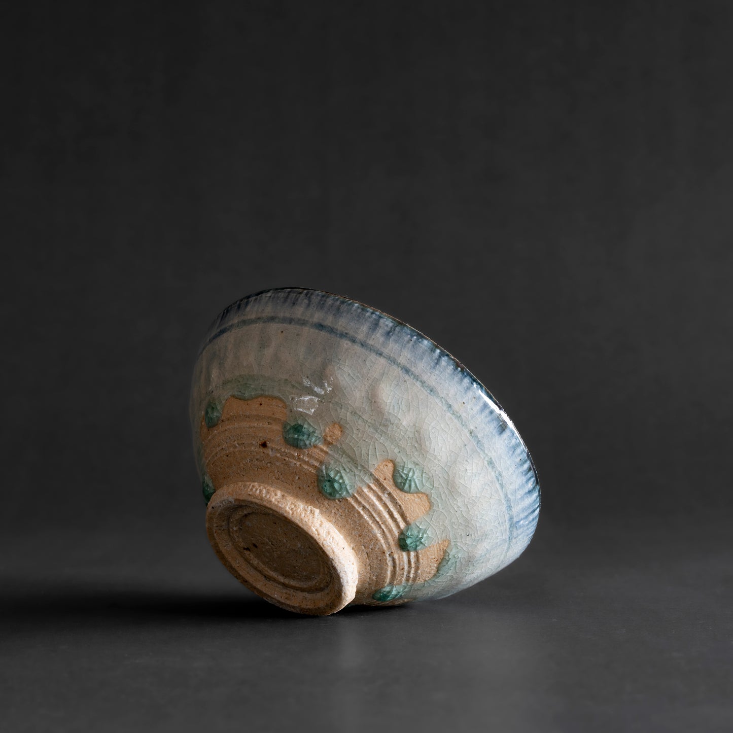Ash Glaze & Zaffer Imprint Bowl