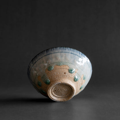 Ash Glaze & Zaffer Imprint Bowl