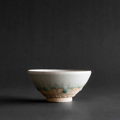 Ash Glaze & Zaffer Imprint Bowl
