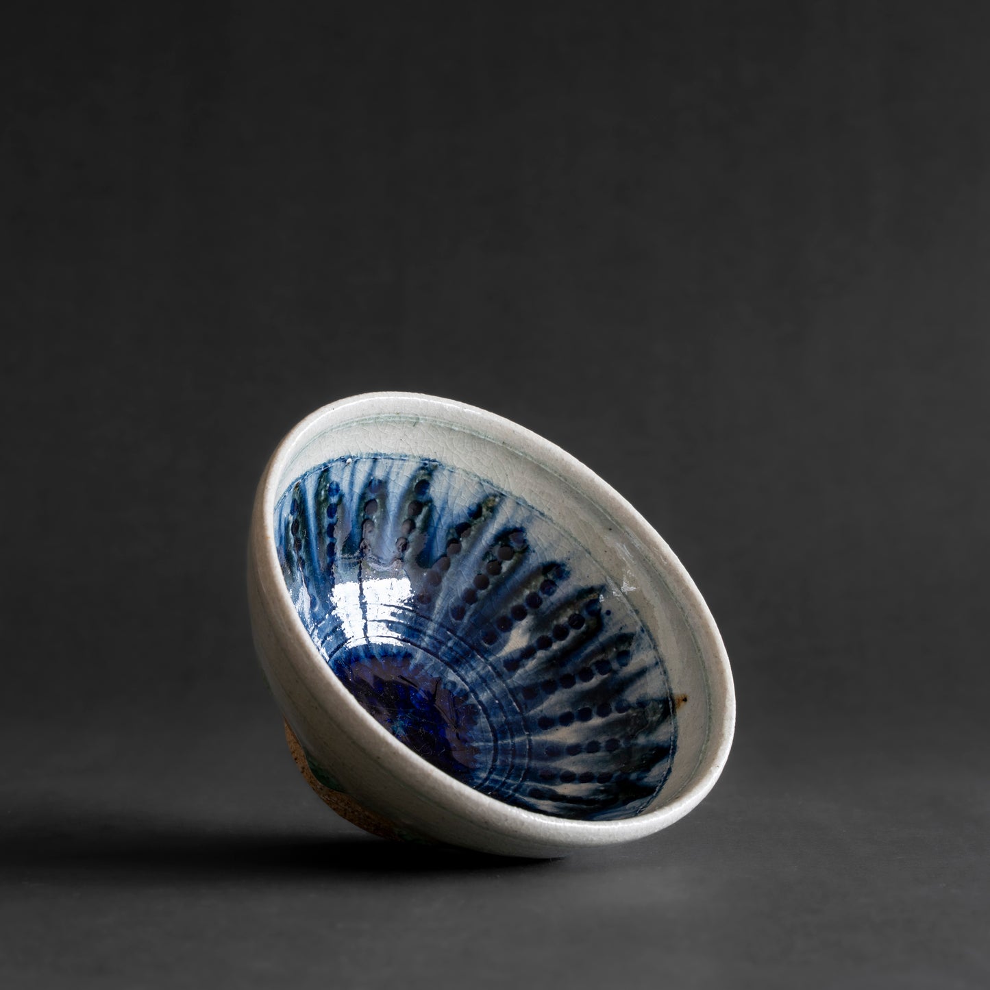 Ash Glaze & Zaffer Imprint Bowl
