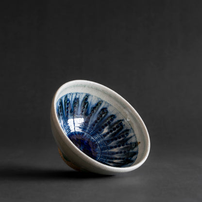 Ash Glaze & Zaffer Imprint Bowl