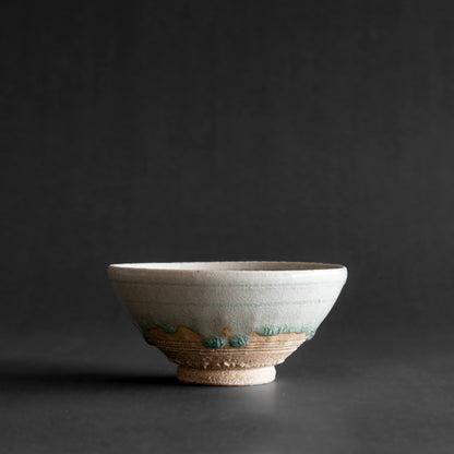 Ash Glaze & Zaffer Imprint Bowl