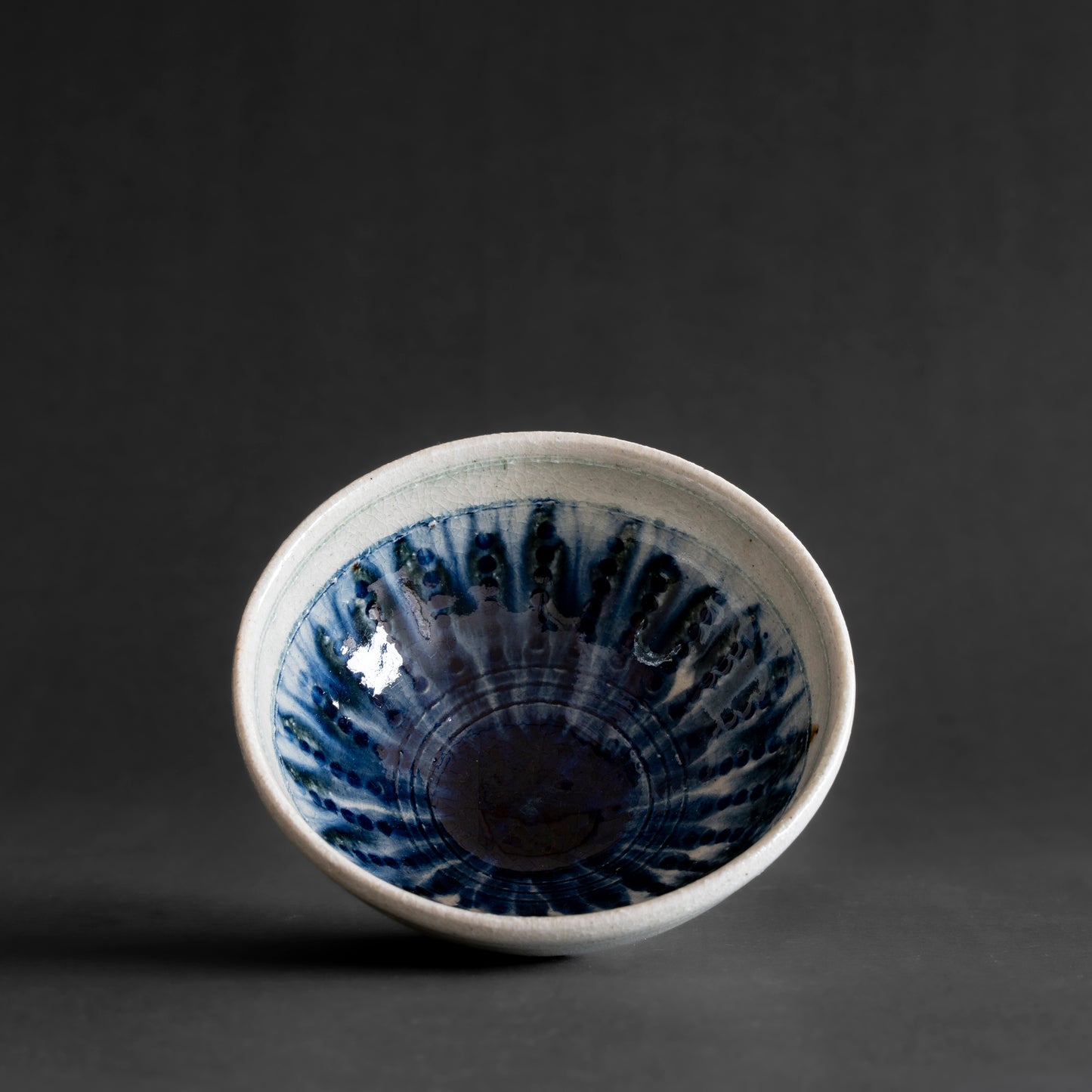 Ash Glaze & Zaffer Imprint Bowl