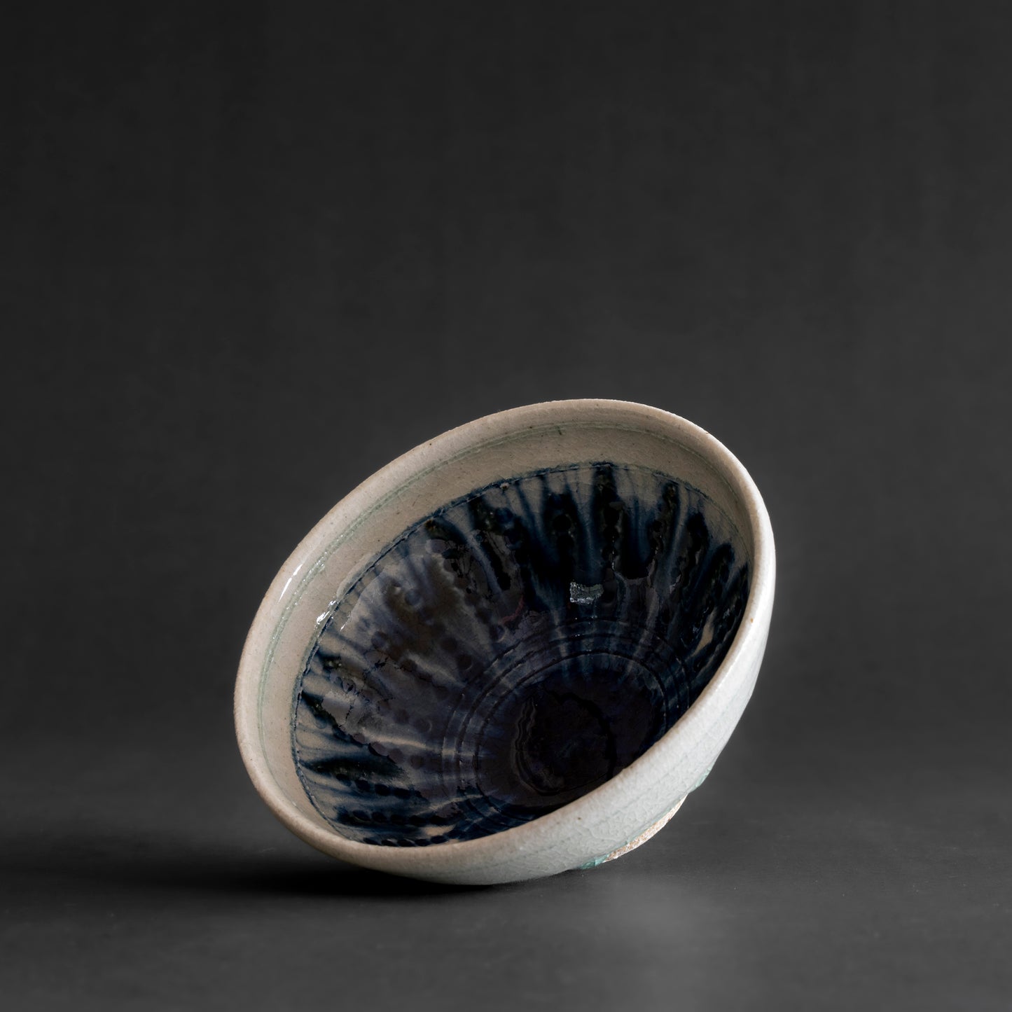 Ash Glaze & Zaffer Imprint Bowl