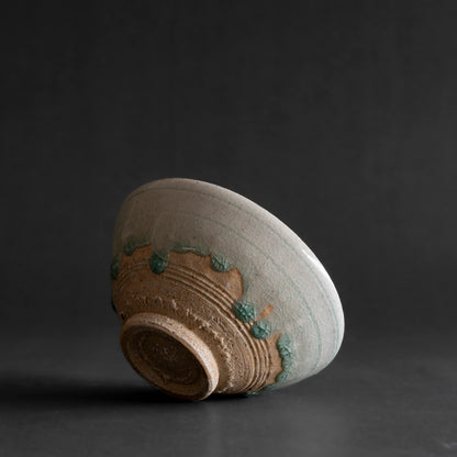 Ash Glaze & Zaffer Imprint Bowl