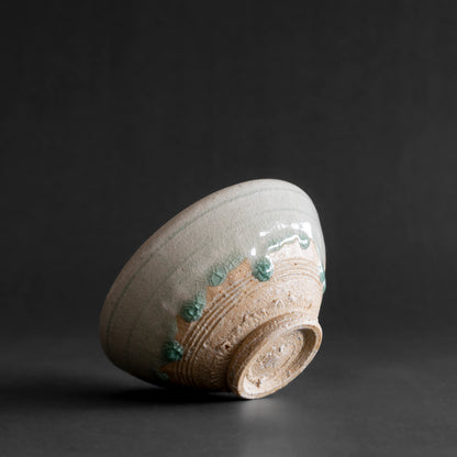 Ash Glaze & Zaffer Imprint Bowl