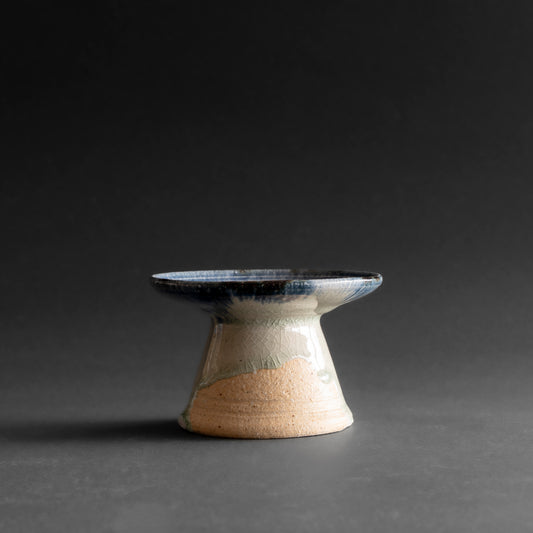 Ash Glaze & Zaffer Footed Plate