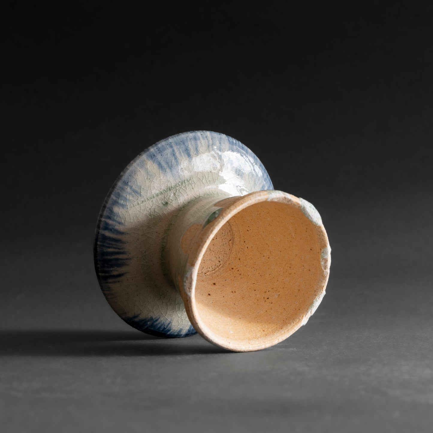 Ash Glaze & Zaffer Footed Plate