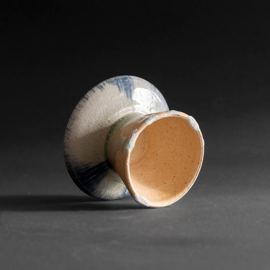 Ash Glaze & Zaffer Footed Plate