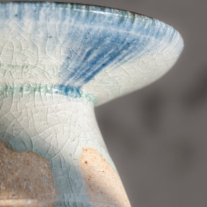 Ash Glaze & Zaffer Footed Plate