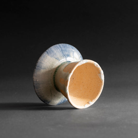 Ash Glaze & Zaffer Footed Plate