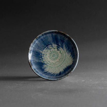 Ash Glaze & Zaffer Footed Plate