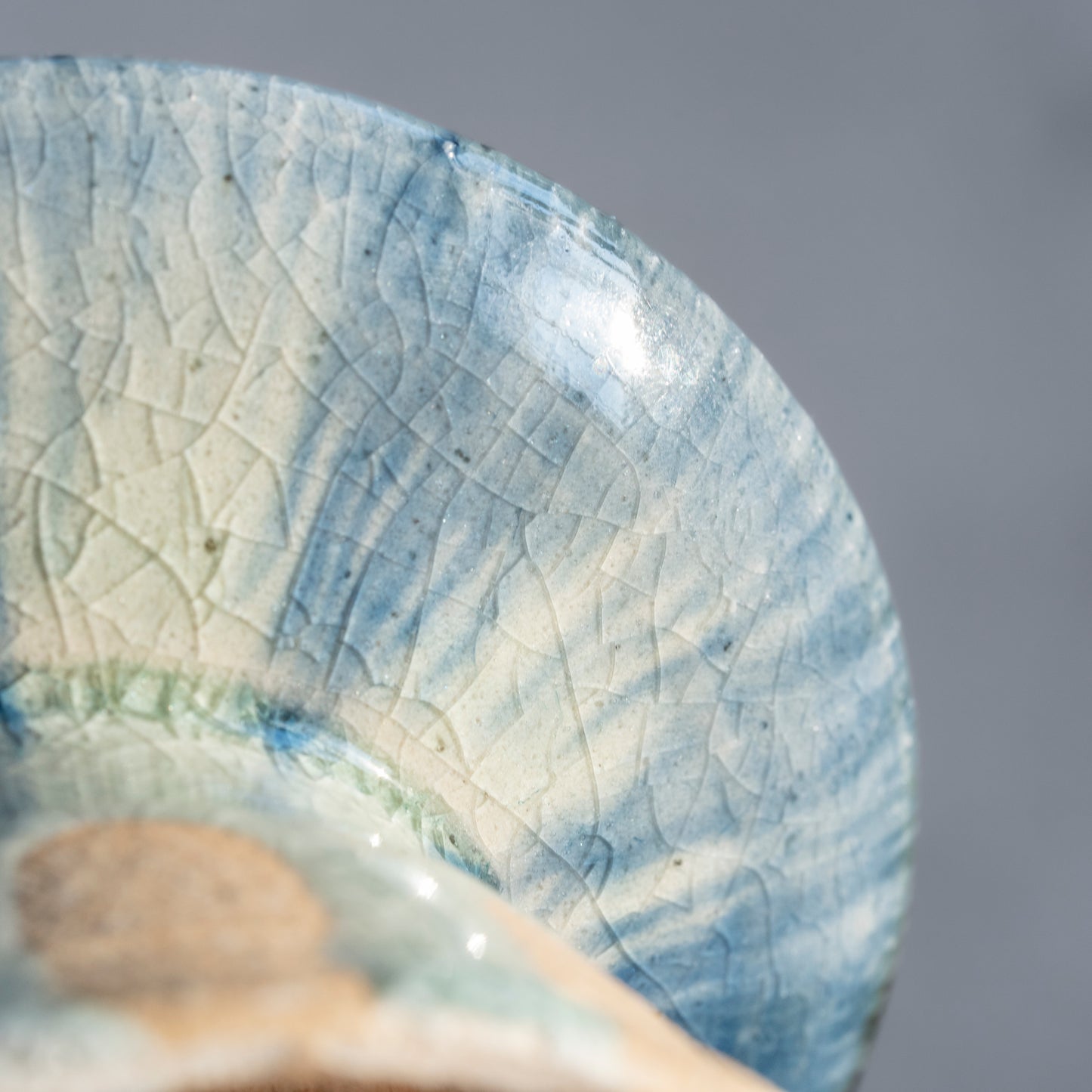 Ash Glaze & Zaffer Footed Plate