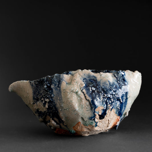 Ash Glaze & Zaffer Pitcher (L)