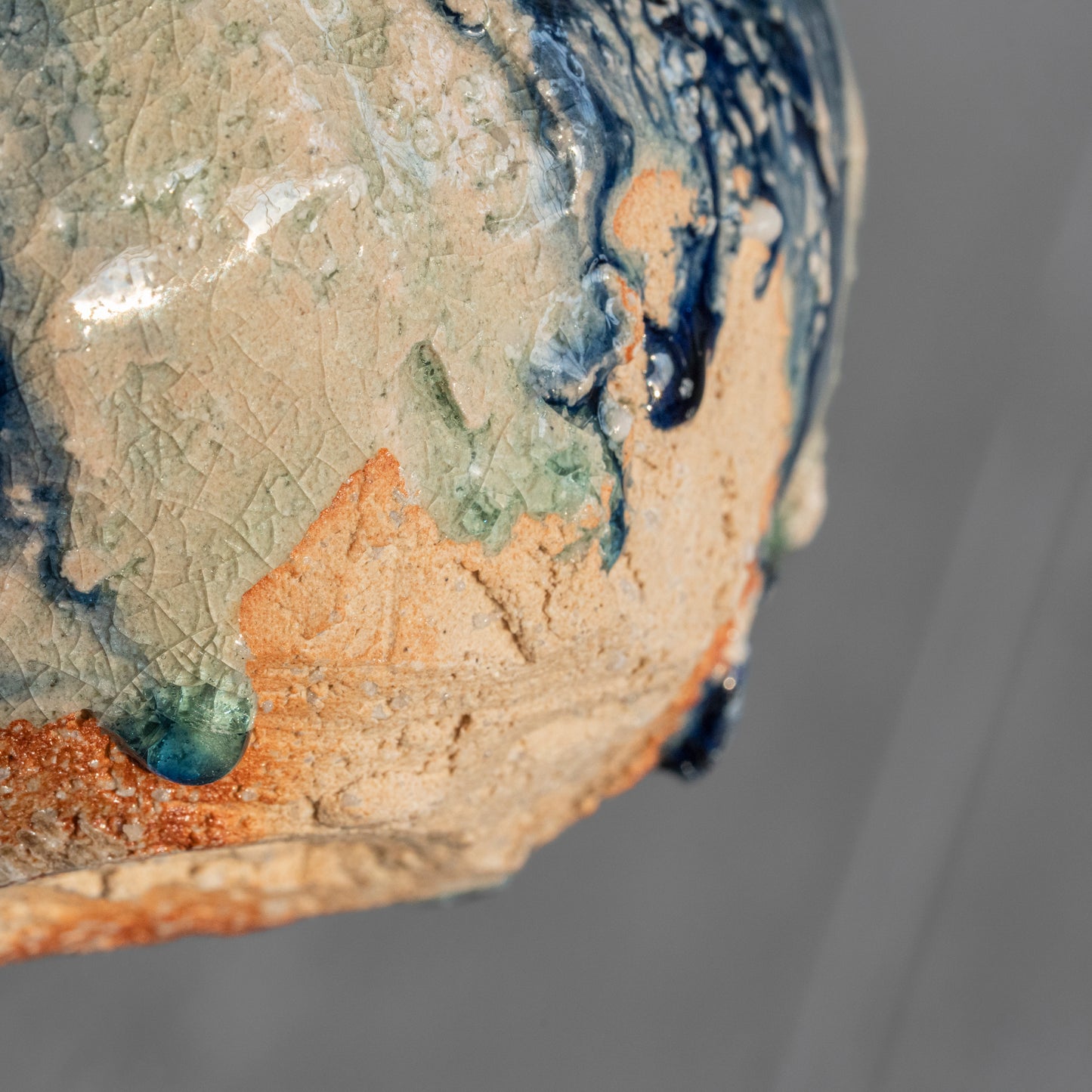 Ash Glaze & Zaffer Pitcher (L)