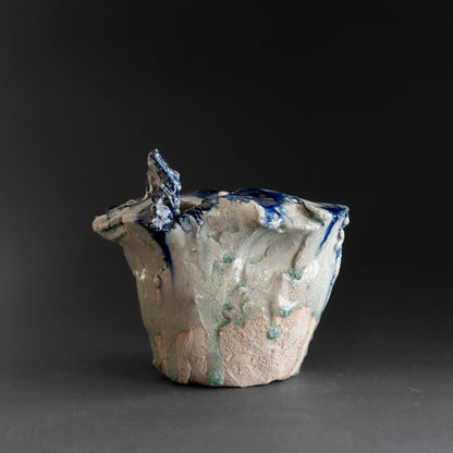 Ash Glaze & Zaffer Vase