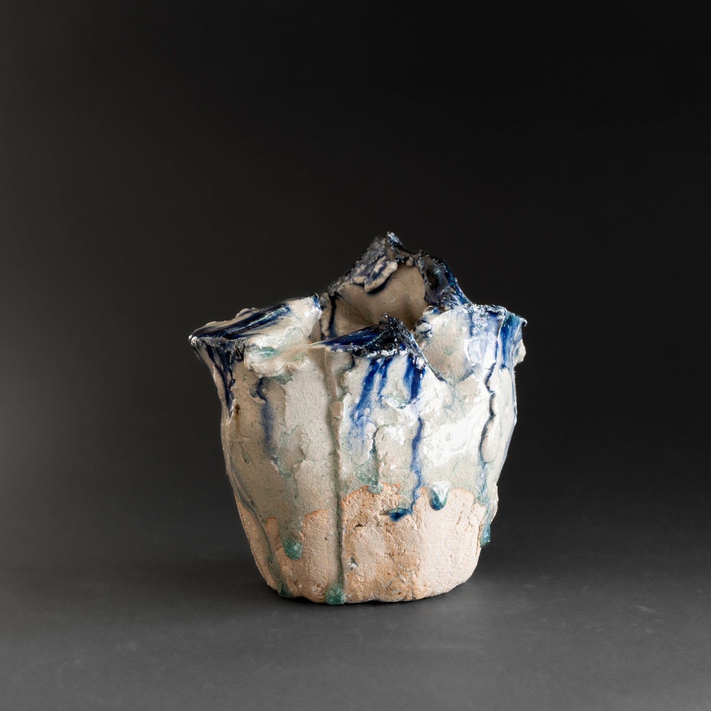 Ash Glaze & Zaffer Vase