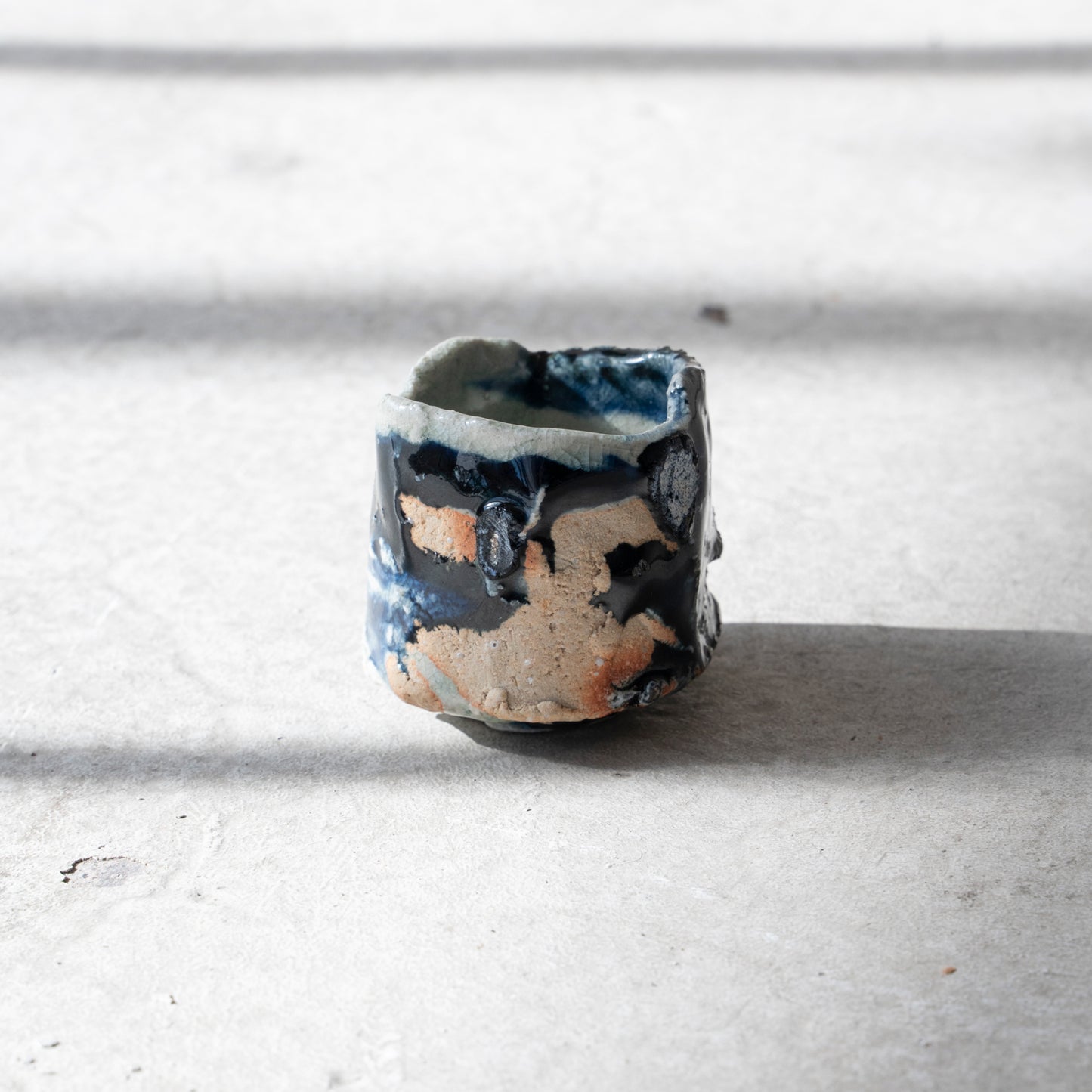 Ash Glaze & Zaffer Sake Cup