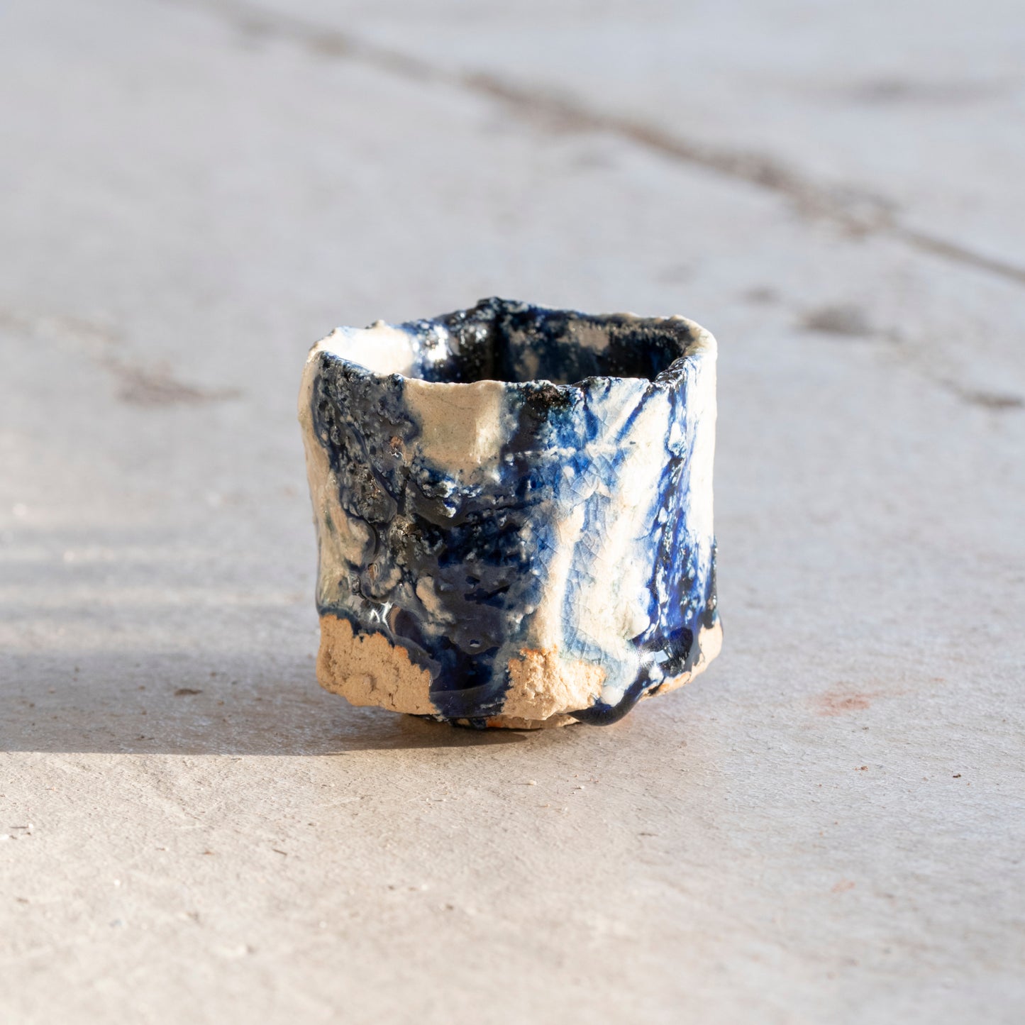 Ash Glaze & Zaffer Sake Cup