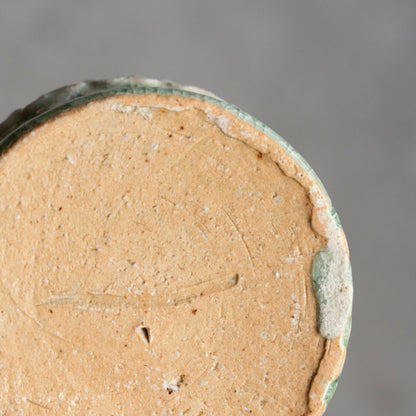 Ash Glaze & Zaffer Imprint Lidded Bowl