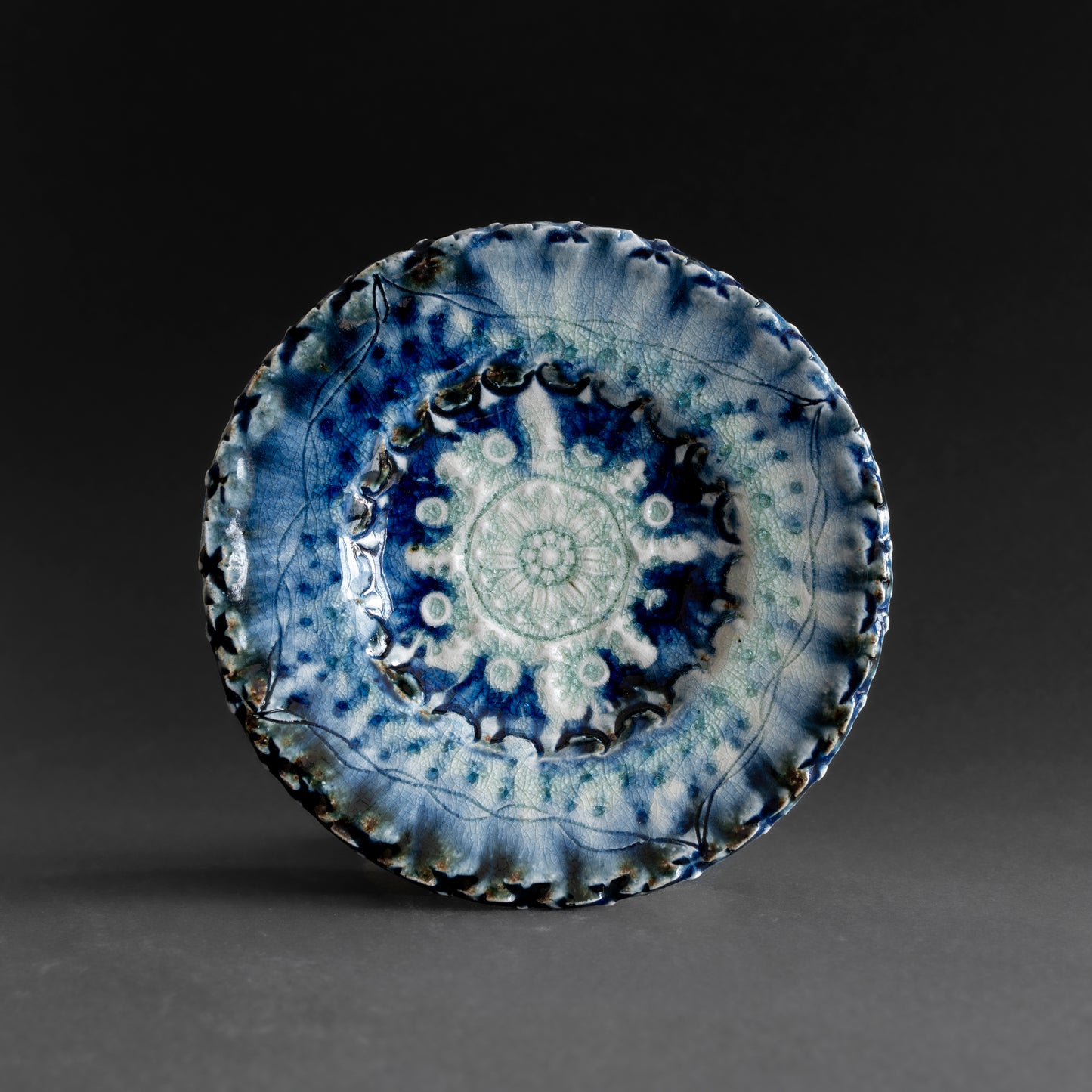 Ash Glaze & Zaffer Plate