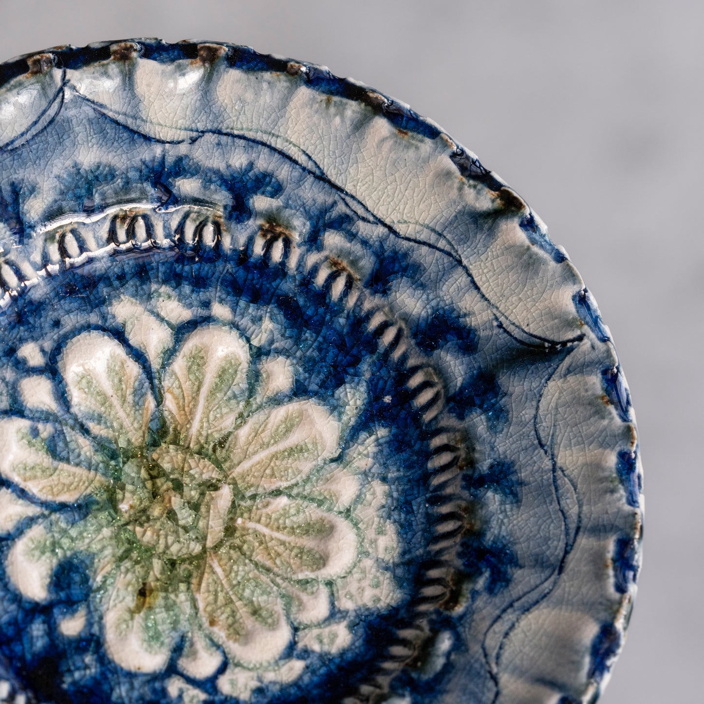 Ash Glaze & Zaffer Plate