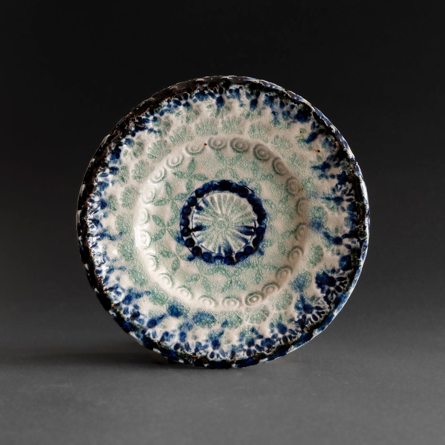 Ash Glaze & Zaffer Plate