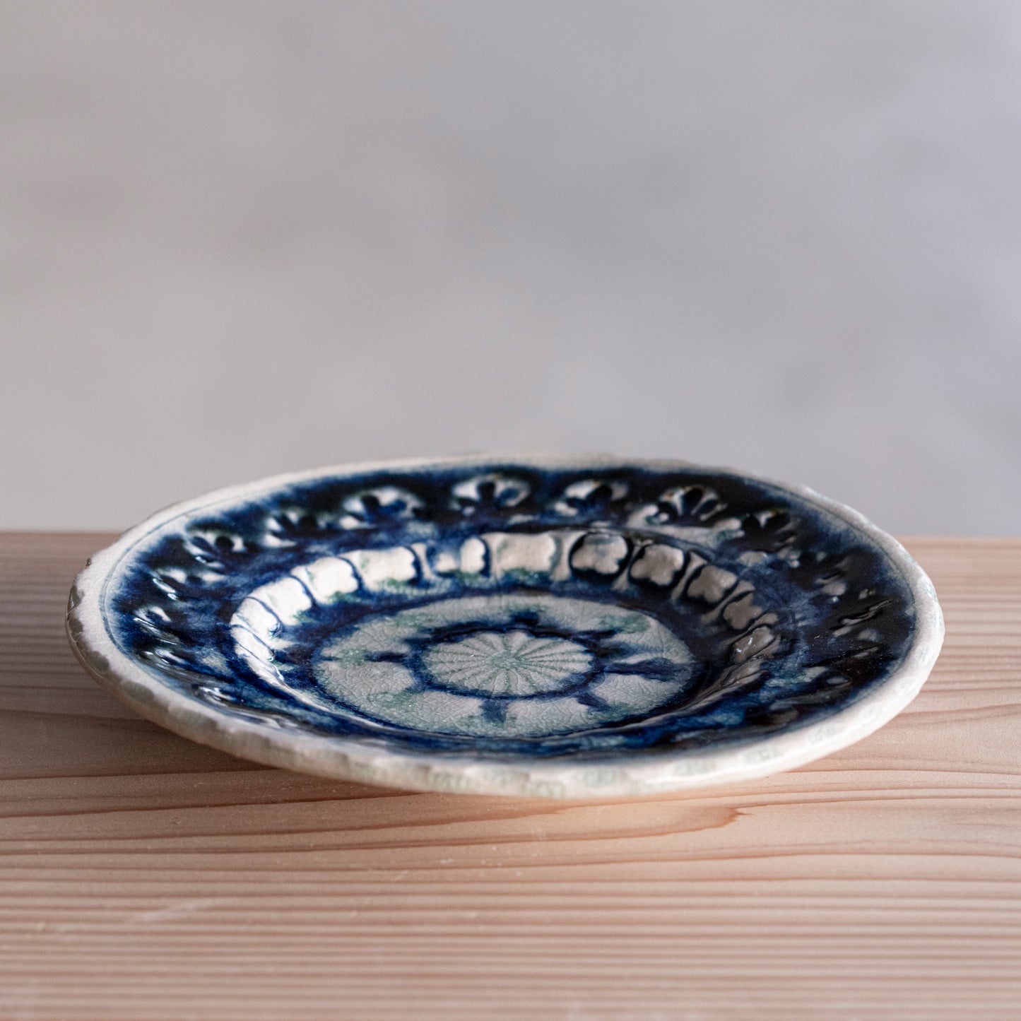 Ash Glaze & Zaffer Plate