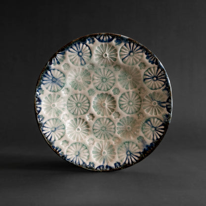 Ash Glaze & Zaffer Imprint Plate (18cm)