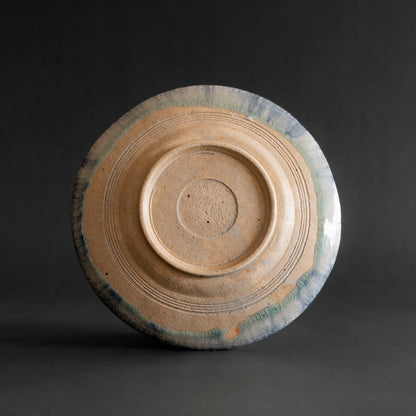 Ash Glaze & Zaffer Imprint Plate (18cm)